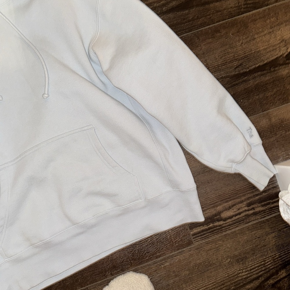 Aritiza TNA Cozy Boyfriend Light Blue Hoodie - Picture 2 of 5
